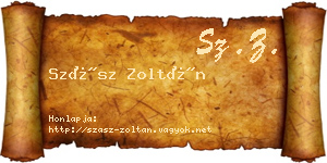 Szász Zoltán névjegykártya